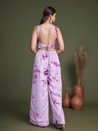 Myra Purple Koti Style Silk and Georgette Embroidered Palazo Suit | Grocsy
