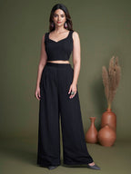 Myra Black and White Koti Style Silk and Georgette Embroidered Palazo Suit | Grocsy