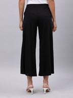 Souchii Women Black Liva Solid Palazzos | Grocsy