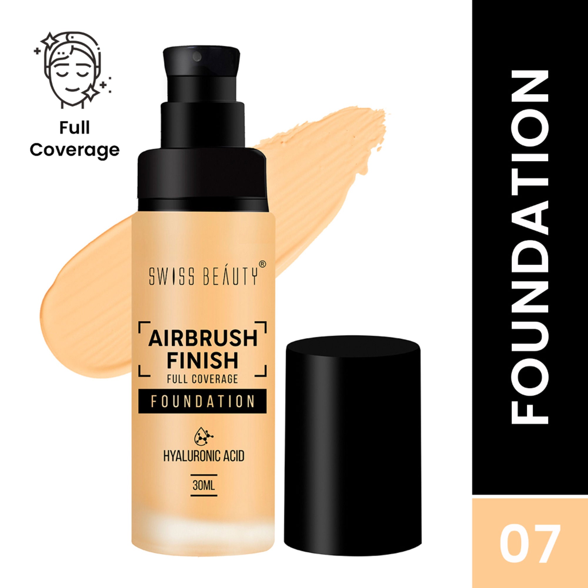 Swiss Beauty Airbrush Finish Full Coverage Foundation - 7 Sand | Grocsy