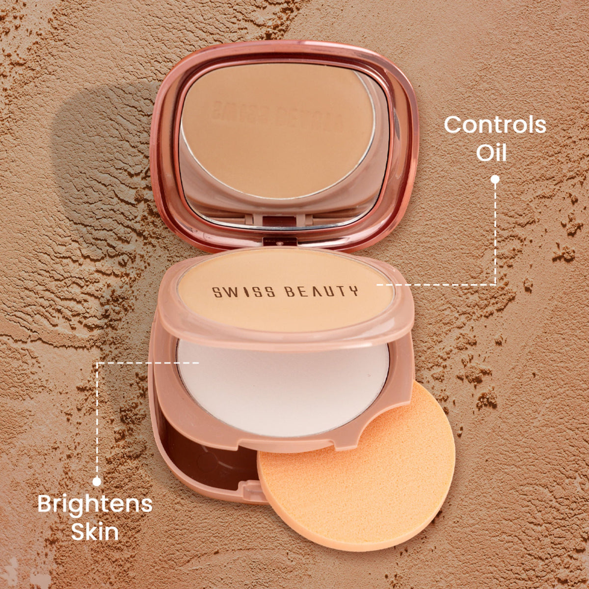 Swiss Beauty Matte & Set Duo Lightweight Compact Powder - 02 Beige and Translucent | Grocsy