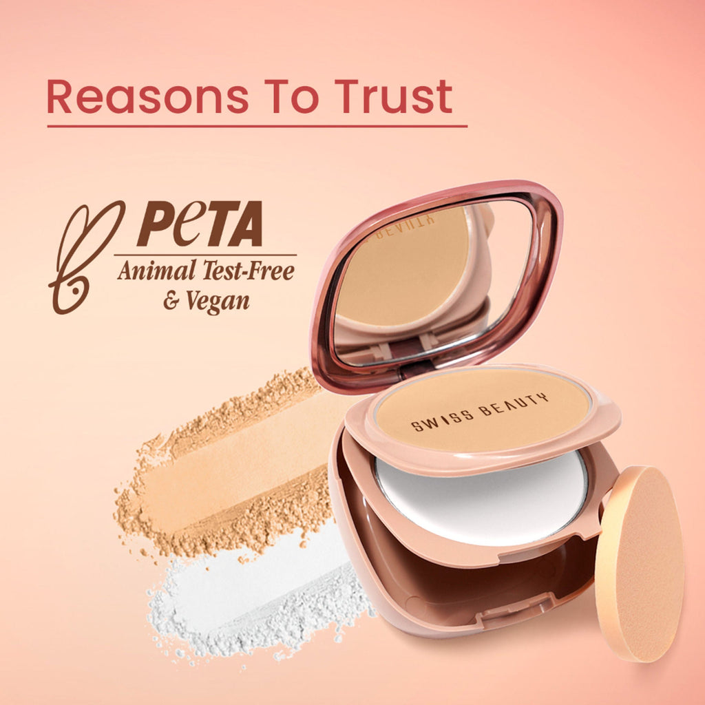 Swiss Beauty Matte & Set Duo Lightweight Compact Powder - 03 Sand and Banana | Grocsy