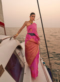 Monjolika Fashion Pink Color Satin Pastel Handloom Weaving Saree | Grocsy