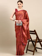 kasee Floral Print Satin Saree | Grocsy