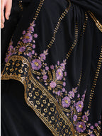 Myra Dark Blue Real Georgette Gharara Suit | Grocsy