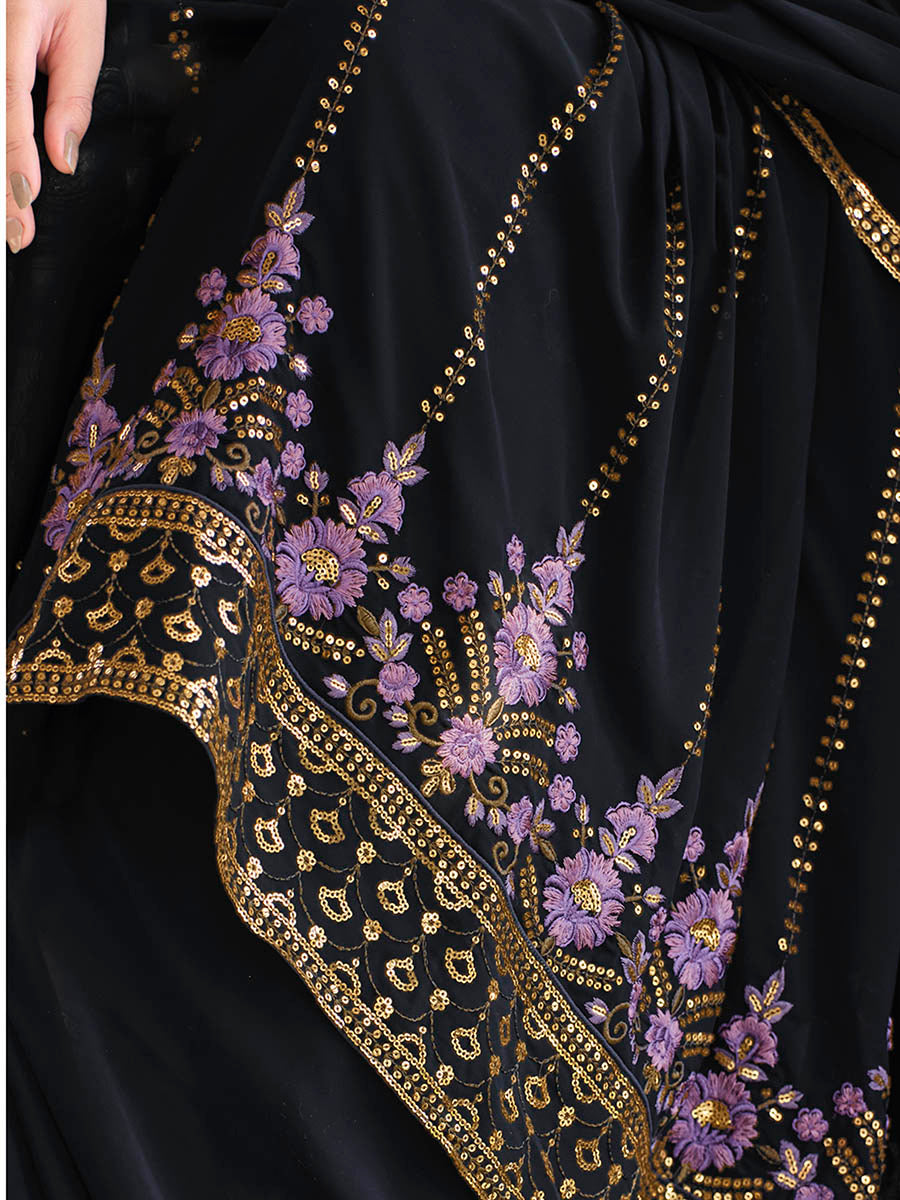 Myra Dark Blue Real Georgette Gharara Suit | Grocsy