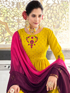 Myra Florenece Green and Rani Real Georgette Gharara Suit | Grocsy