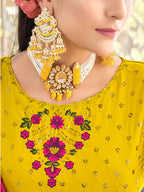 Myra Florenece Green and Rani Real Georgette Gharara Suit | Grocsy