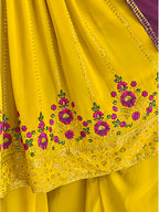 Myra Florenece Green and Rani Real Georgette Gharara Suit | Grocsy