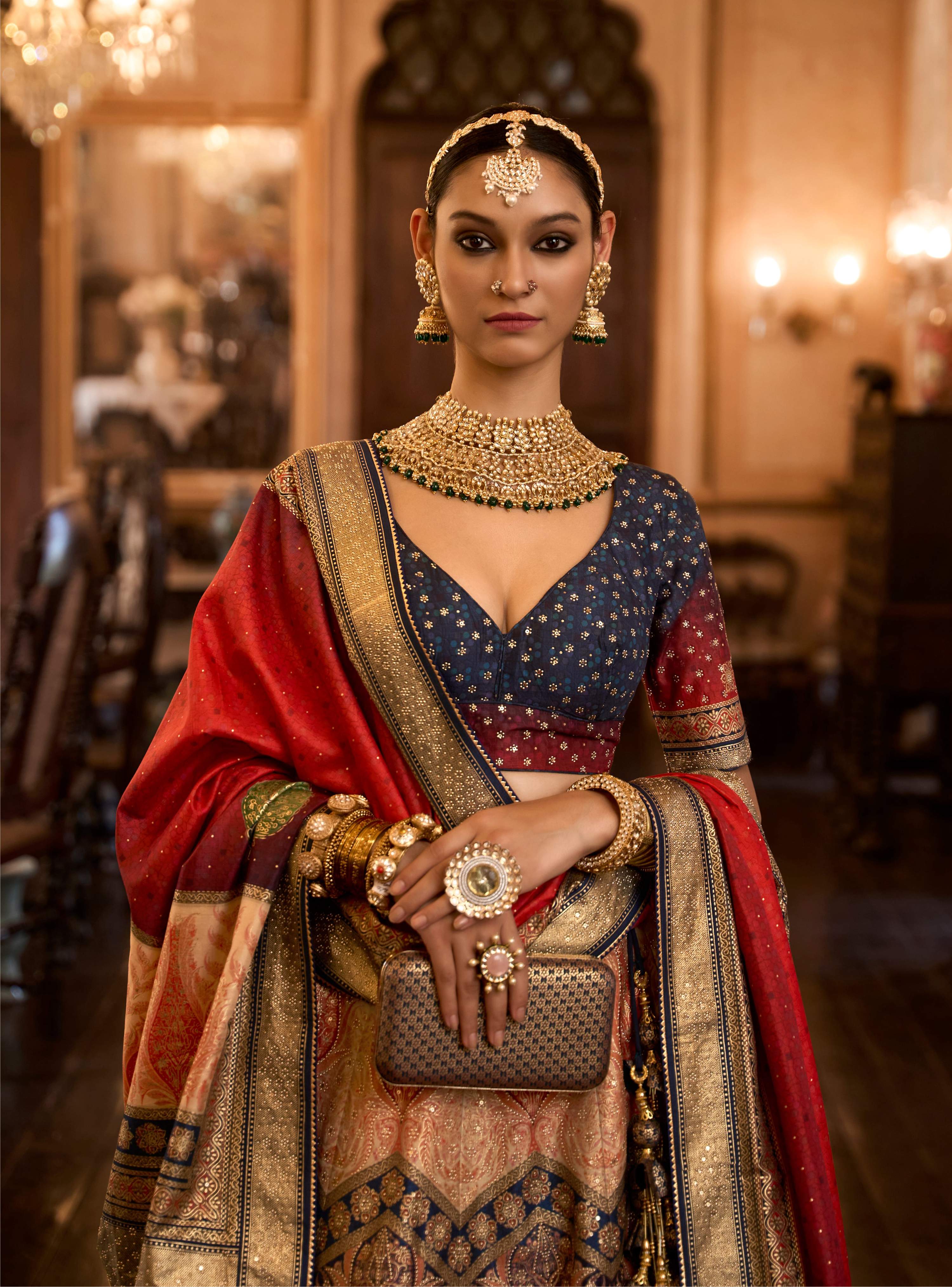 Monjolika Fashion Sequins Red Colour Rajwadi Silk Readymade Lehenga Choli | Grocsy