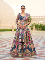 Monjolika Fashion Dark Teal Color Heavy Rajwadi Silk Designer Lehenga Choli | Grocsy
