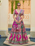 Monjolika Fashion Dark Pink Color Heavy Rajwadi Silk Designer Lehenga Choli | Grocsy