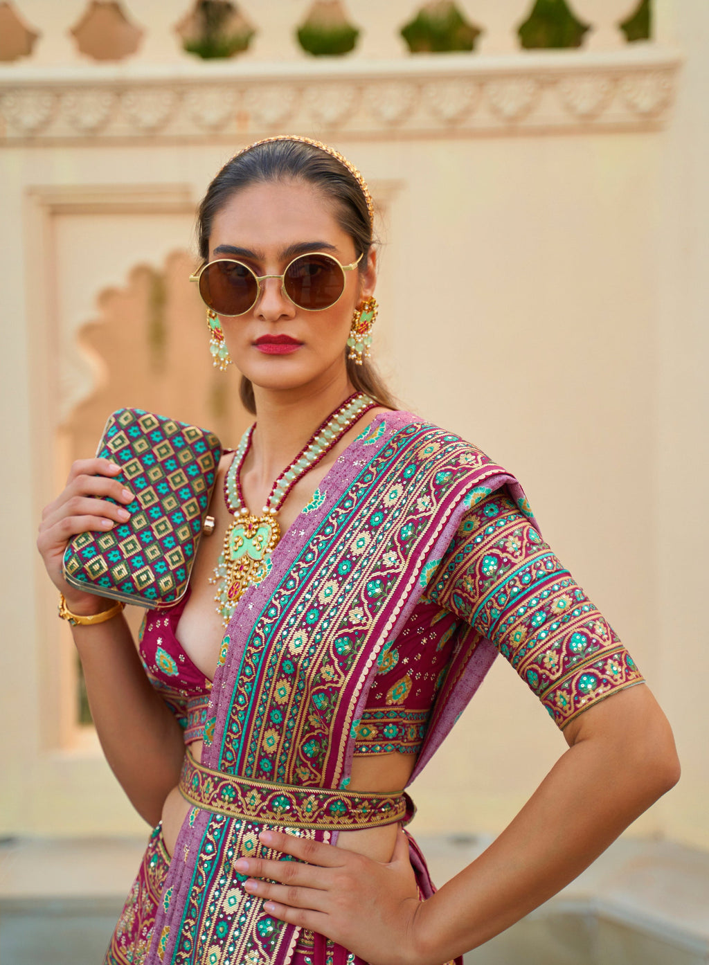 Monjolika Fashion Dark Pink Color Heavy Rajwadi Silk Designer Lehenga Choli | Grocsy