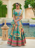 Monjolika Fashion Turquoise Color Heavy Rajwadi Silk Designer Lehenga Choli | Grocsy