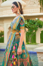 Monjolika Fashion Turquoise Color Heavy Rajwadi Silk Designer Lehenga Choli | Grocsy