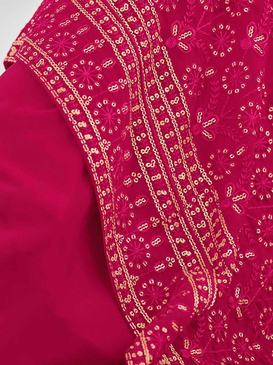 Myra Rani and Green Real Georgette Gharara Suit | Grocsy