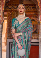 Monjolika Fashion Multi Color Silk Ajarak Design Traditional Saree | Grocsy