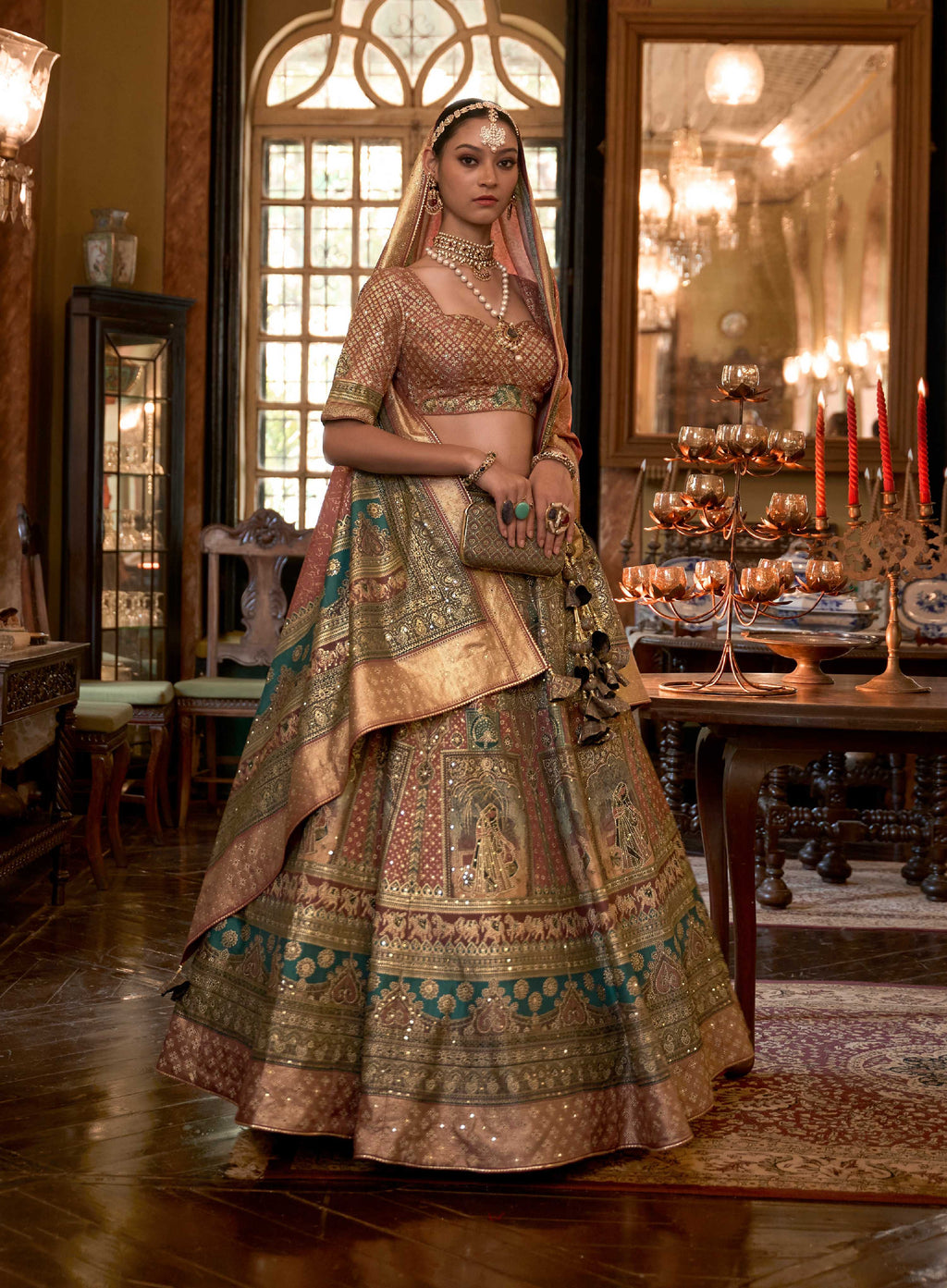 Monjolika Fashion Dark Beige Color Rajwadi Silk Designer Lehenga Choli | Grocsy