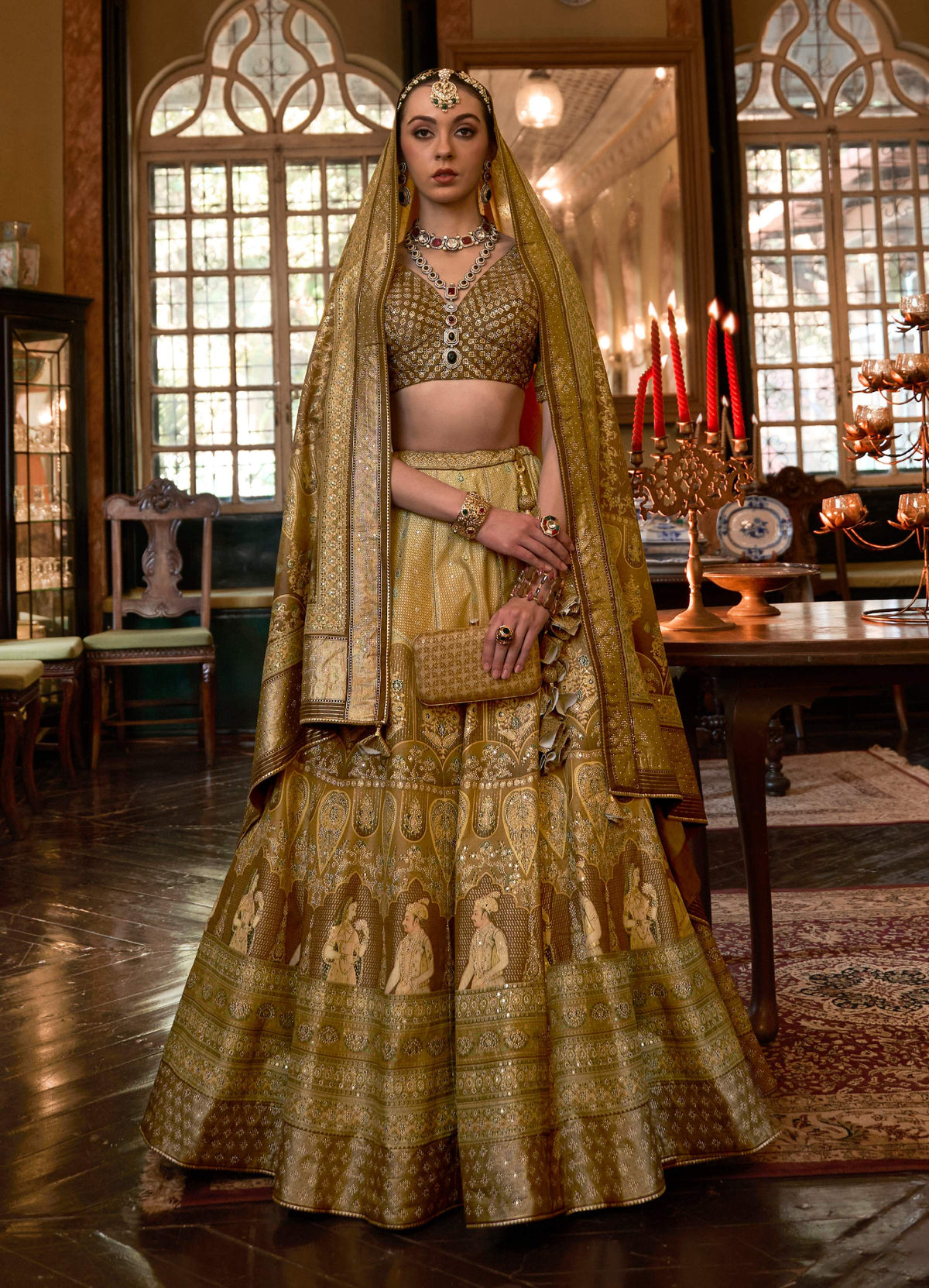 Monjolika Fashion Olive Color Rajwadi Silk Designer Lehenga Choli | Grocsy