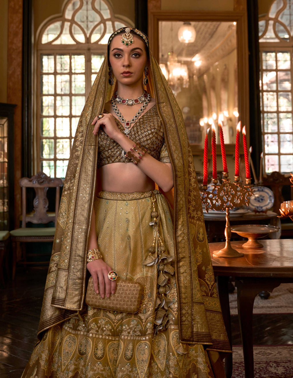 Monjolika Fashion Olive Color Rajwadi Silk Designer Lehenga Choli | Grocsy