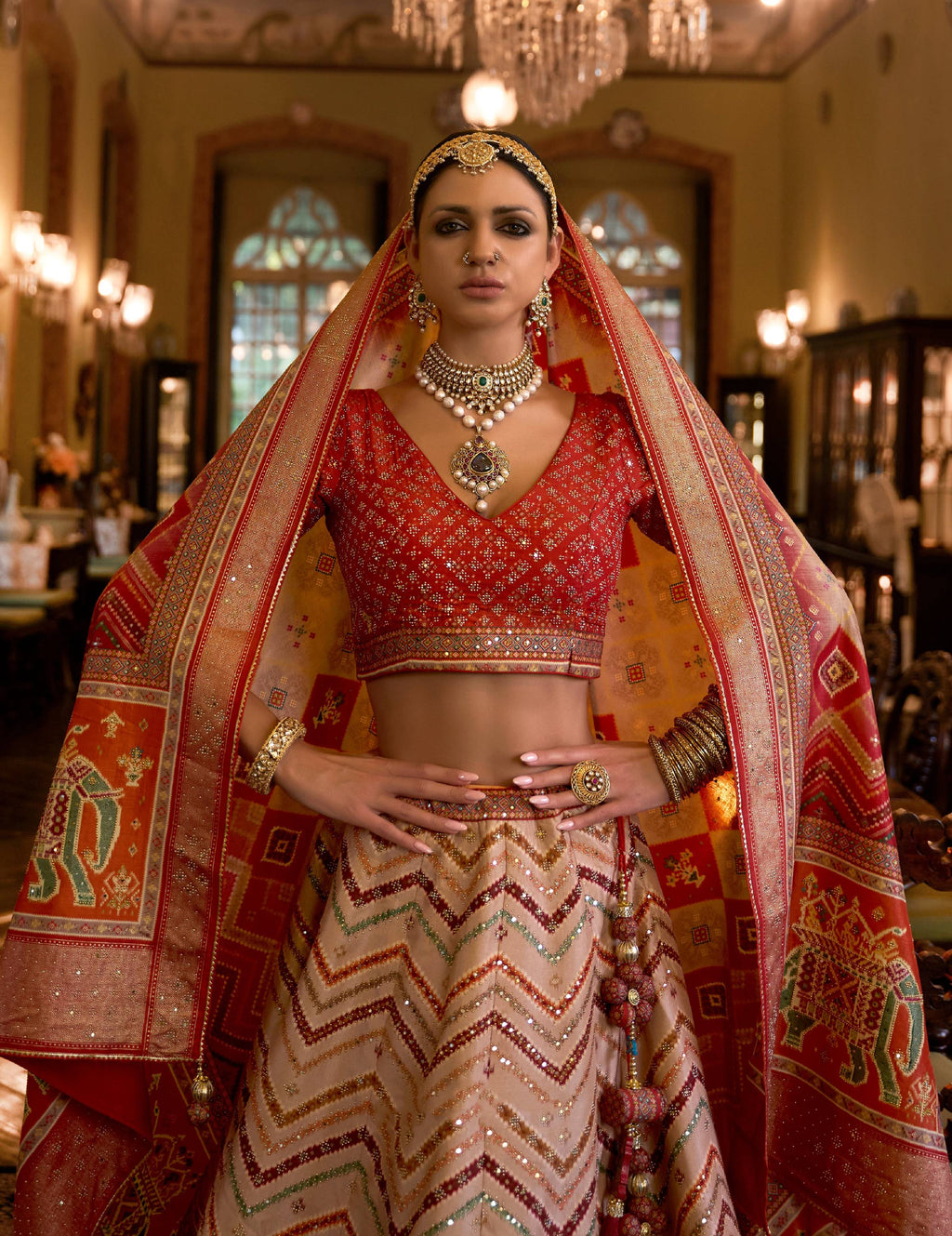 Monjolika Fashion Off White Color Rajwadi Silk Designer Lehenga Choli | Grocsy