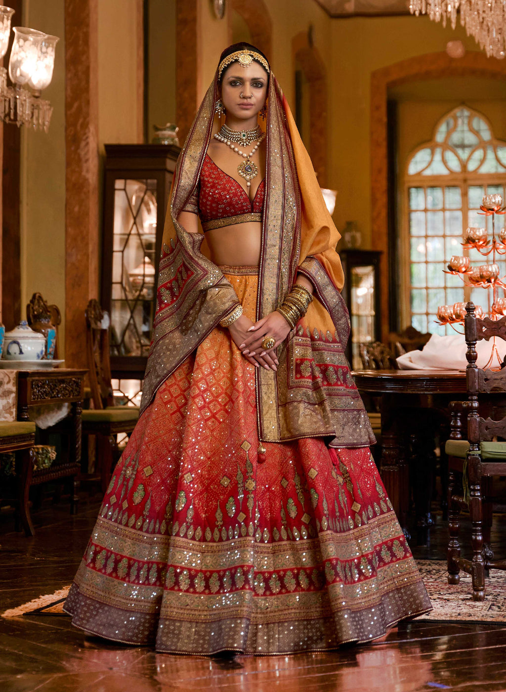 Monjolika Fashion Light Orange Color Rajwadi Silk Designer Lehenga Choli | Grocsy