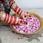 Tehzeeb Creations Bridal Bangle Set Wedding punjabi chuda, Designer chura, Red Acrylic Choora Set for Women | Grocsy