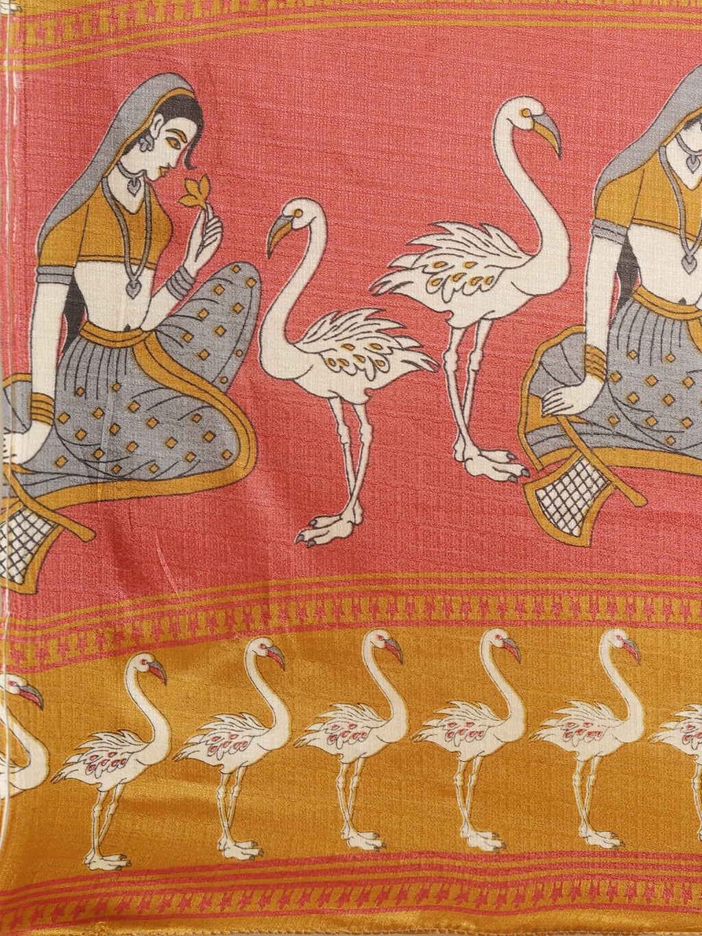 Saree Mall Brown & White Printed Saree | Grocsy