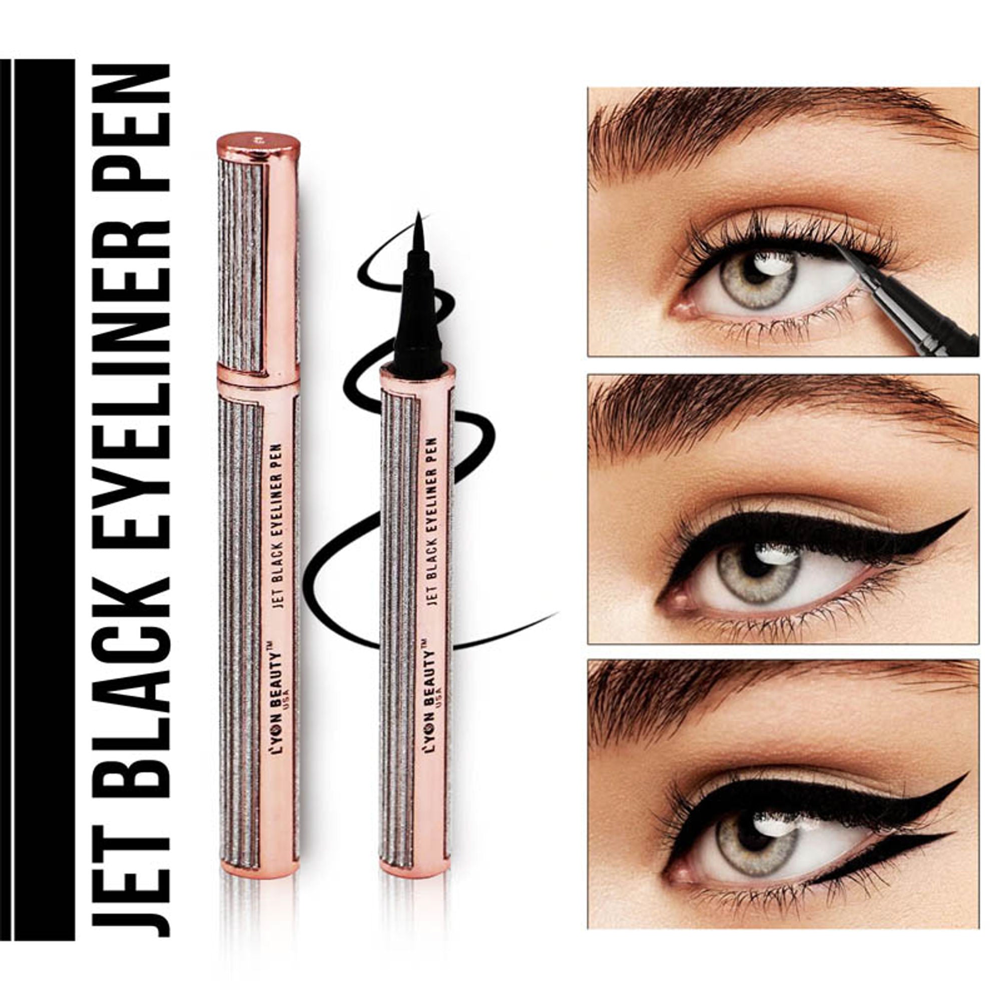 Lyon Beauty Jet Black Eyeliner Pen | Grocsy