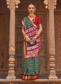 Monjolika Fashion Dark Green Color Patola Silk Weaving Work Saree With Blouse | Grocsy
