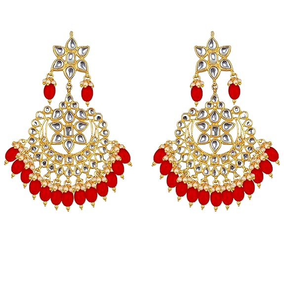 Tehzeeb Creations Ethnic Gold Plating Padmavat Jewelry Kundan Necklace Set for Girls & Women | Grocsy