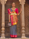 Monjolika Fashion Navy Blue Color Patola Silk Weaving Work Saree With Blouse | Grocsy