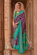Monjolika Fashion Purple Color Patola Silk Weaving Work Saree With Blouse | Grocsy