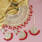 Tehzeeb Creations Ethnic Gold Plating Padmavat Jewelry Kundan Necklace Set for Girls & Women | Grocsy