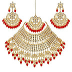 Tehzeeb Creations Ethnic Gold Plating Padmavat Jewelry Kundan Necklace Set for Girls & Women | Grocsy