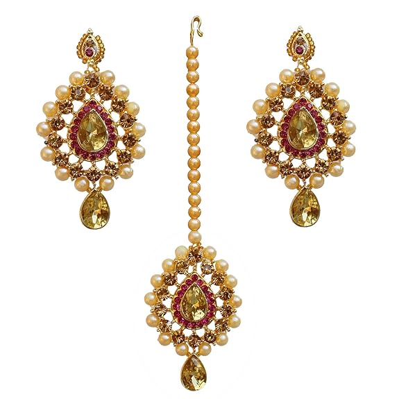 Tehzeeb CreationsStunning Stone Gold-Polished Necklace Set for Girls & Women | Grocsy