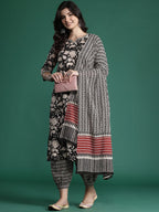Indo Era Floral Printed Pure Cotton Kurta with Salwar & With Dupatta | Grocsy