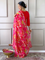 The52 Women's Rayon Fabric Straight Kurta, Pant and Dupatta Set | Grocsy