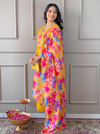 The52 Women's Rayon Fabric Straight Kurta, Pant and Dupatta Set | Grocsy