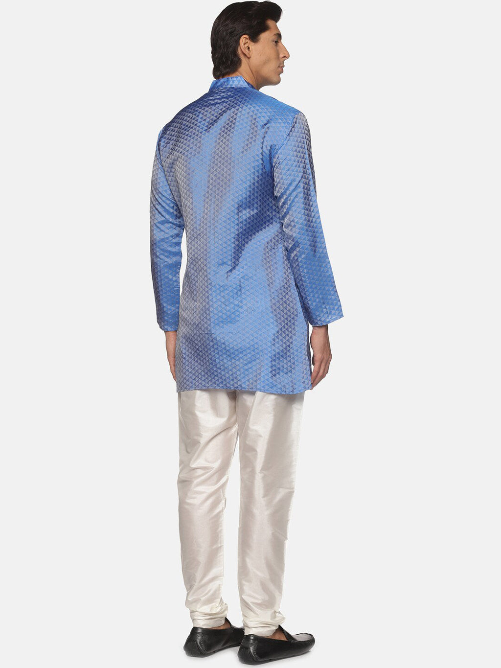 Sethukrishna Men Blue Printed Kurta with Pyjamas | Grocsy