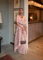 Monjolika Fashion Baby Pink Color Silk Weaving Work Traditonal Saree | Grocsy