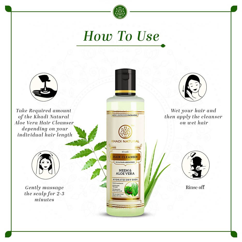 Khadi Natural Neem & Aloe Vera Hair Cleanser | Grocsy