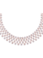 Saraf RS Jewellery White Rose Gold-Polished AD Studded Necklace Jewellery Set | Grocsy