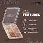 MARS Cosmetics Glowzilla 6 Shade Face Highlighter Palette - 01 | Grocsy