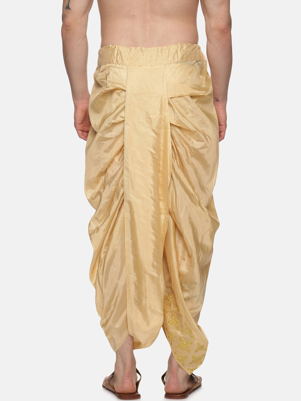 Sethukrishna Golden Embroidered Dhoti Pant For Men | Grocsy