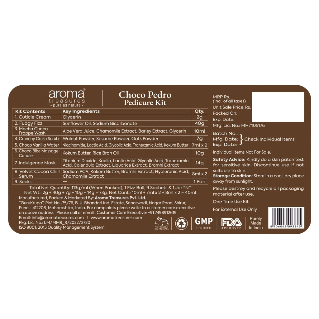 Aroma Treasures Choco Pedro Chocolate Pedicure Kit | Grocsy