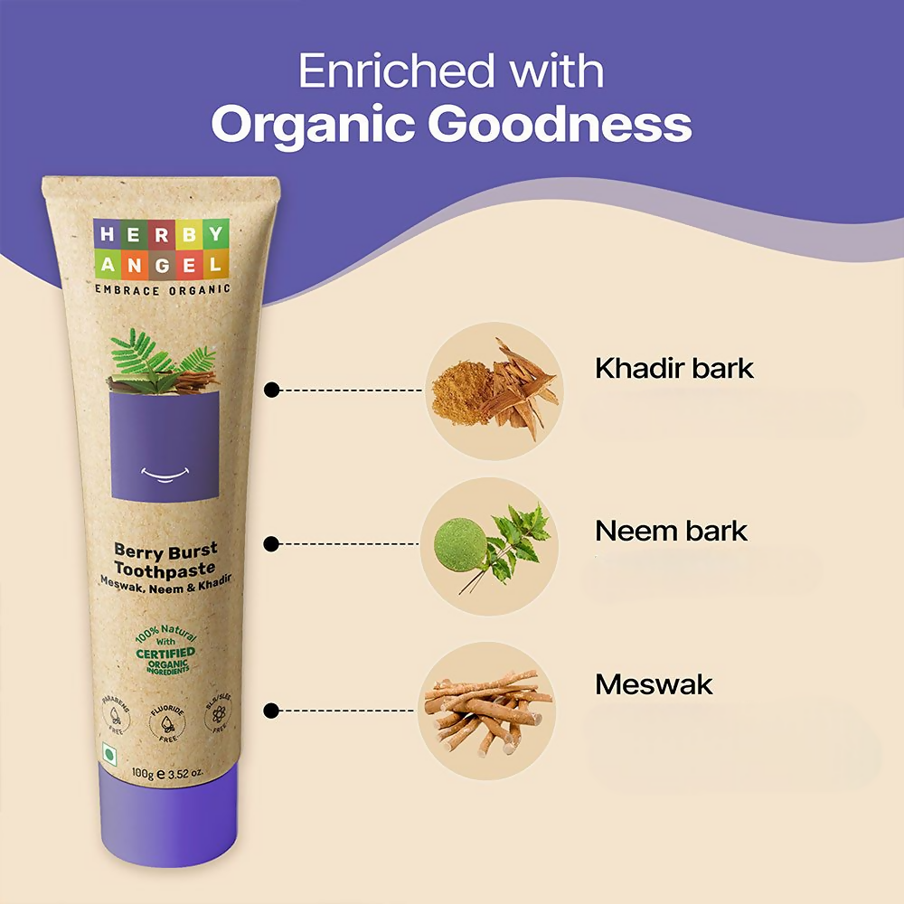 Herby Angel Berry Burst Toothpaste for Kids | Grocsy