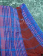 Maroon And Blue Colour Contrast Thread Borders Khadi Cotton Saree By Gayathri Reddy Designer Studio | Grocsy