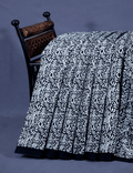 White And Black Combo Block Print Pure Mulmul Cotton Saree By Gayathri Reddy Designer Studio | Grocsy