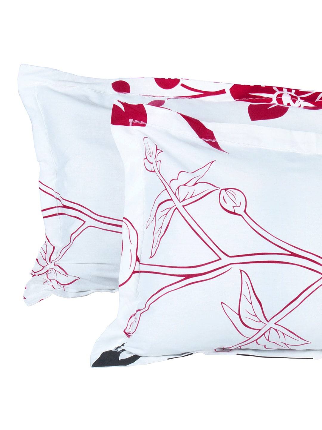 Story@home White & Pink Floral King Bedsheet with 2 Pillow Covers | Grocsy